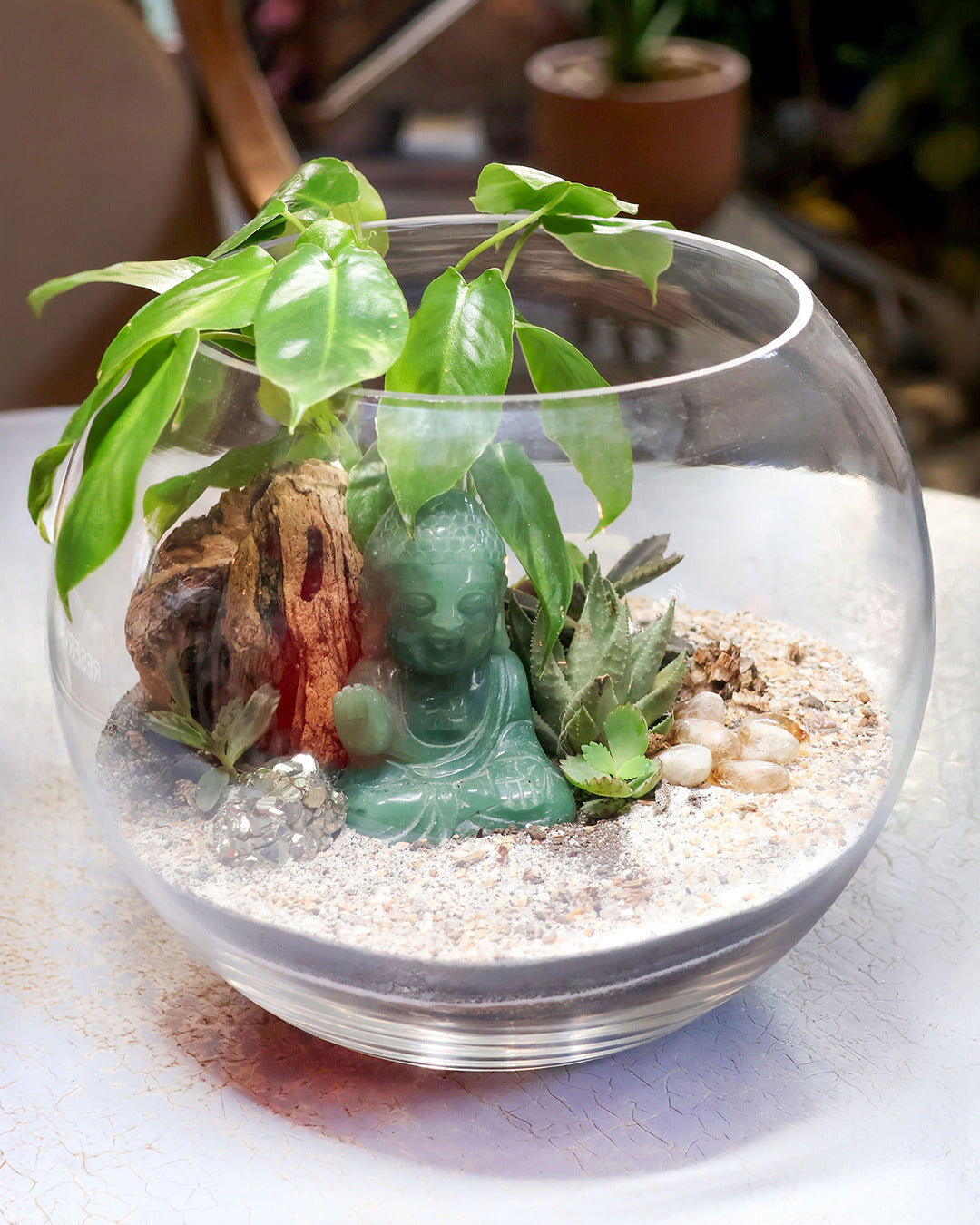 Terrarium Jardín de la prosperidad - Buda Aventurina Verde