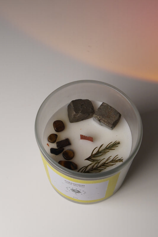 ♋ Cancer – Pyrite, Pink Champagne & Pine Branch