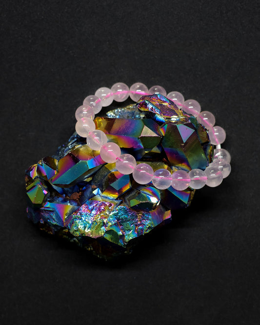 Pulsera de cuarzo rosa