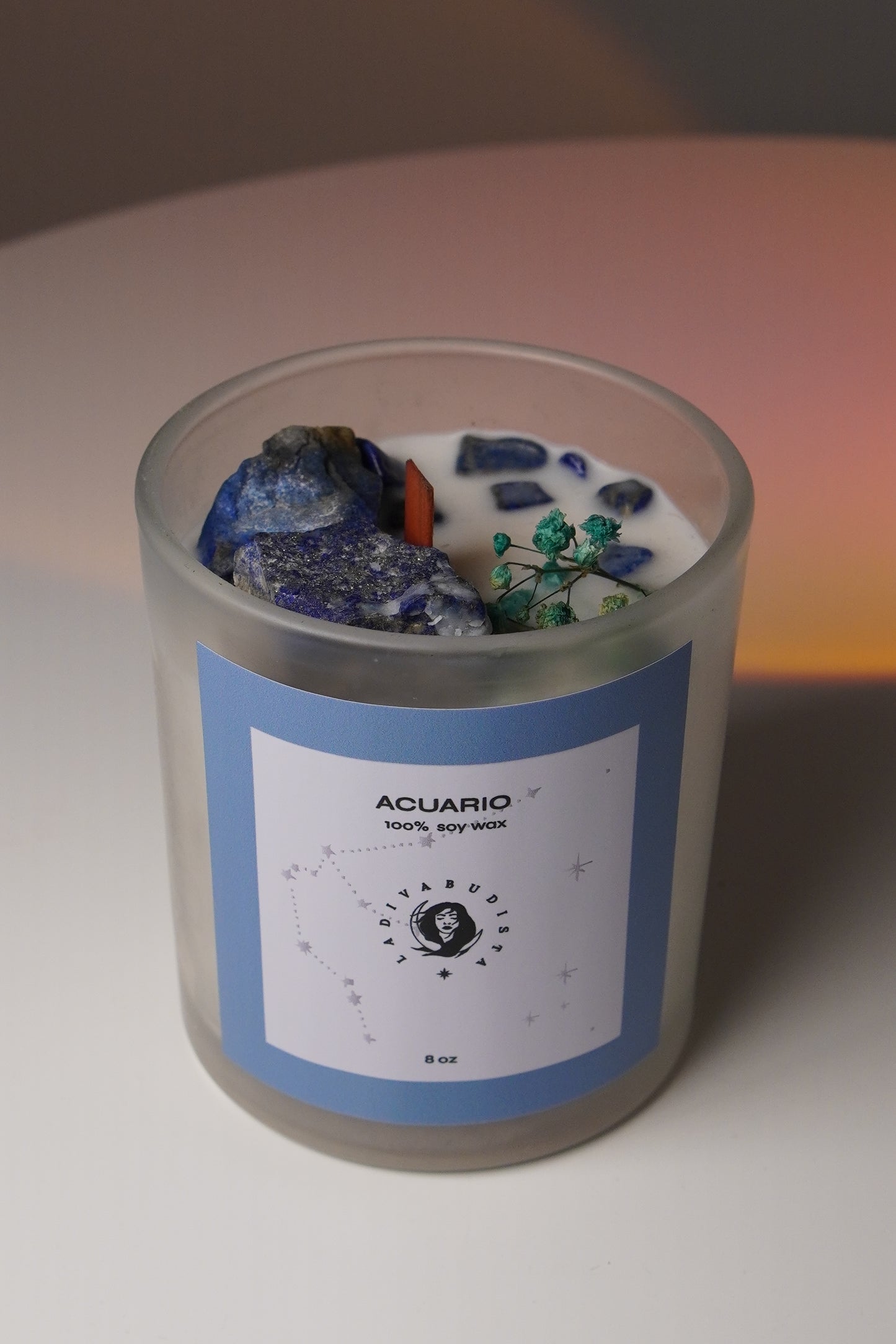 ♒ Aquarius – Lapis Lazuli, Kasuga Sakura Tea & Blue Baby’s Breath - 8onz