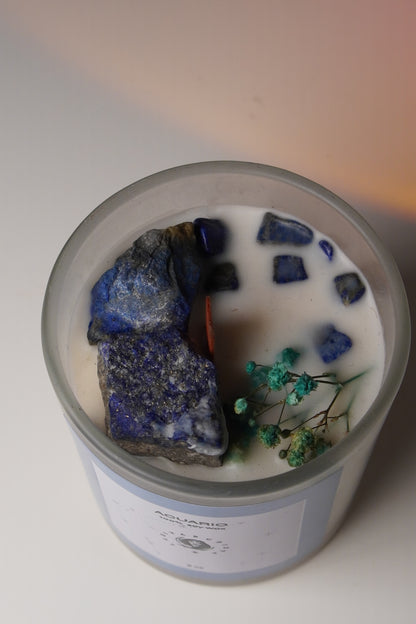♒ Aquarius – Lapis Lazuli, Kasuga Sakura Tea & Blue Baby’s Breath - 8onz