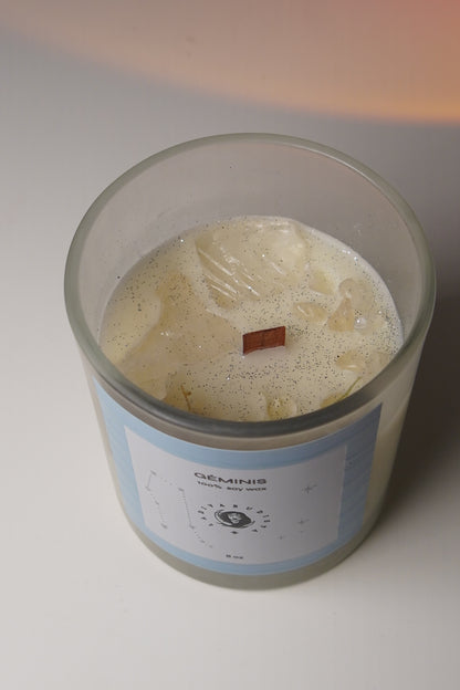 ♊ Gemini – Clear Quartz, Blue Windbell & Hydrangea